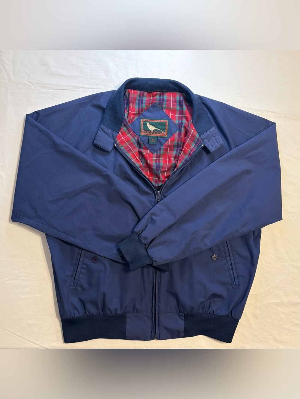 Vintage Field and Stream Plaid- Lined Harrington Bomber Jacket size L